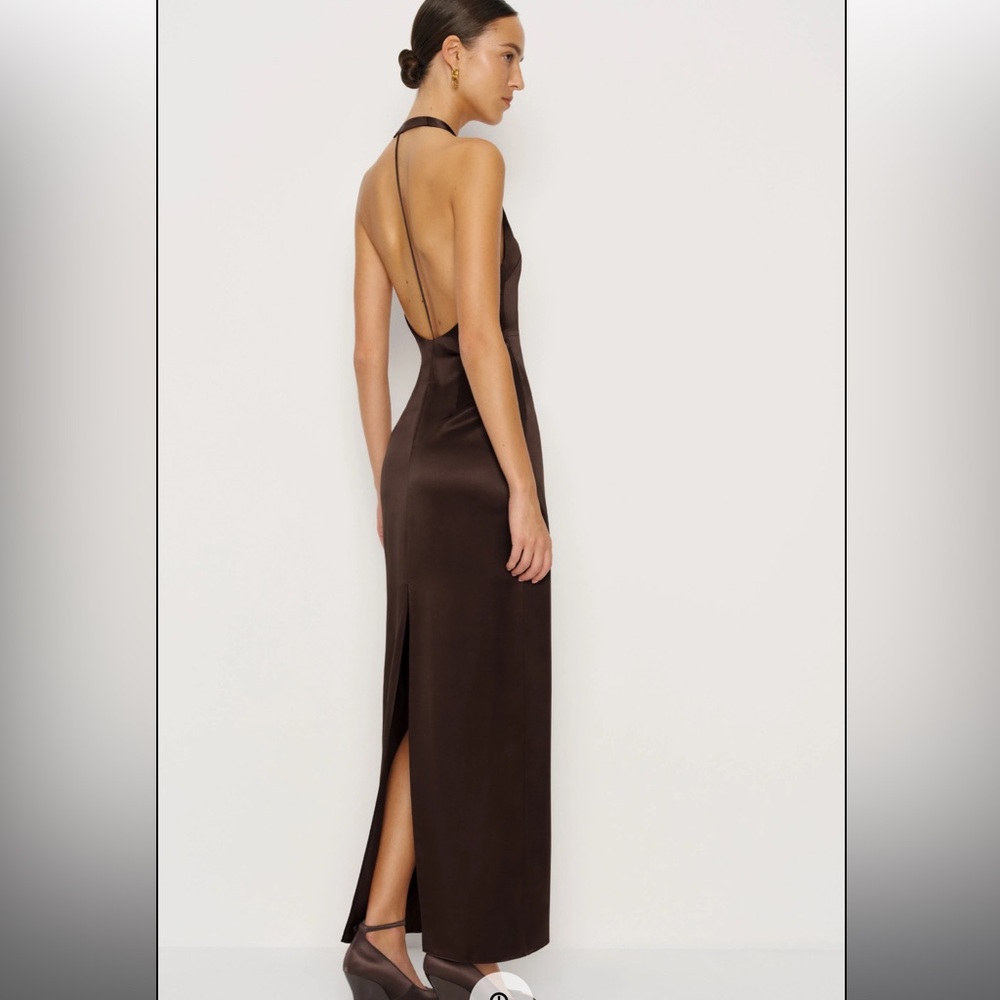Reformation Silk Ivan Dress- mahogany, size 2